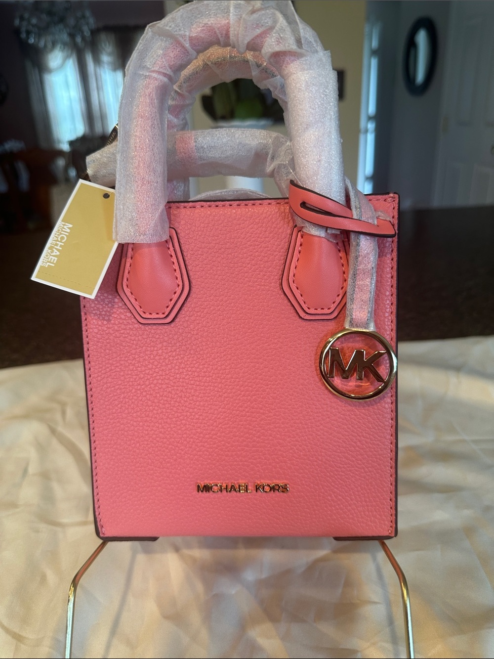 Michael Kors Mercer XS Shopper Tote-Grapefruit (Pink)